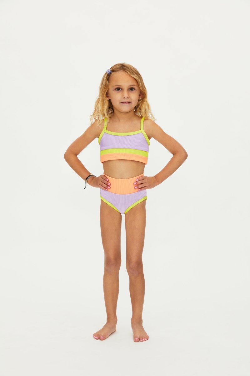 LITTLE EVA SUNDAZED COLOR BLOCK SPORTY TWO PIECE BIKINI - TWO PIECE BIKINI