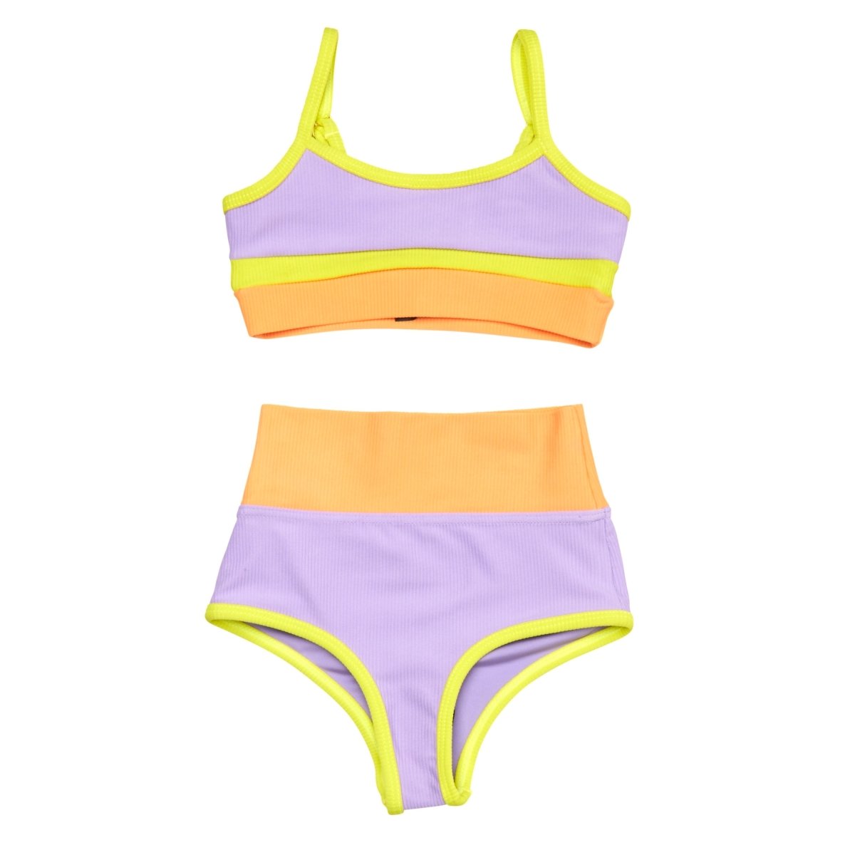 LITTLE EVA SUNDAZED COLOR BLOCK SPORTY TWO PIECE BIKINI - TWO PIECE BIKINI