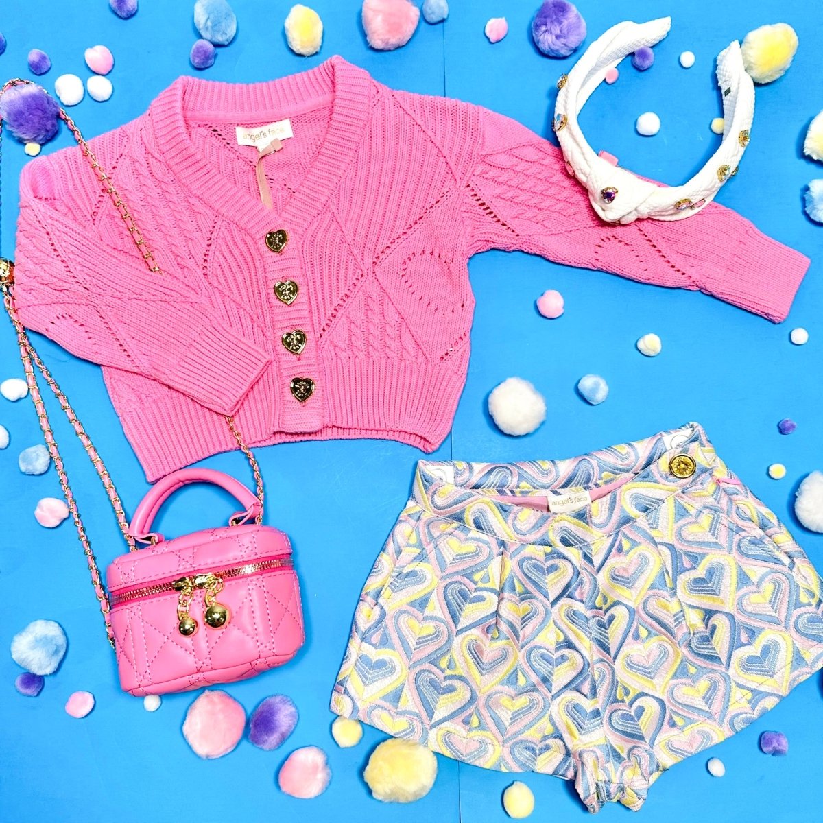 LOIS KNITTED HEART CARDIGAN - CARDIGANS