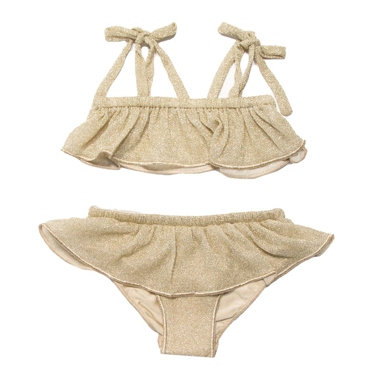 LUMIERE DRAPE RUFFLE TWO PIECE BIKINI - TWO PIECE BIKINI