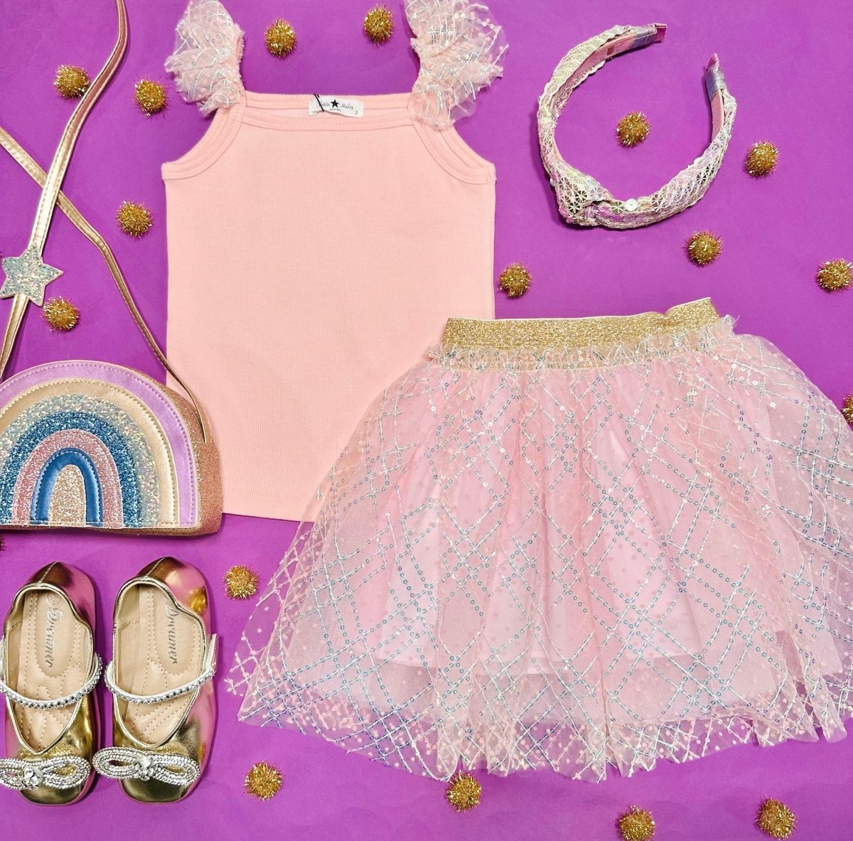 LUNA SEQUIN TANK AND TUTU SKIRT SET - SET