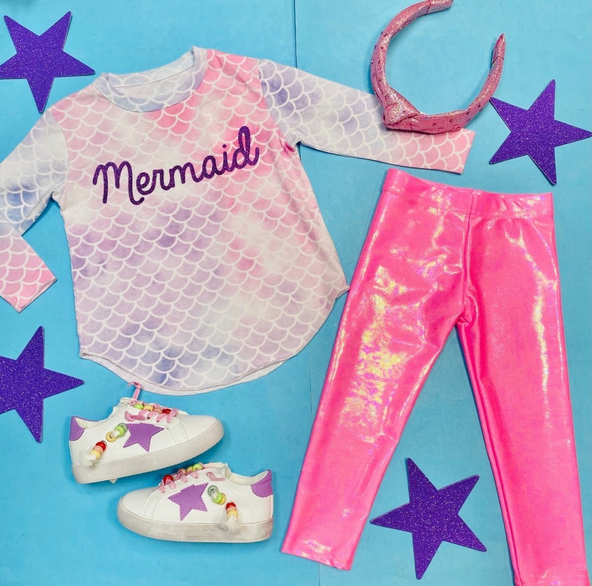 MERMAID SCALES LONG SLEEVE TSHIRT - LONG SLEEVE TOPS