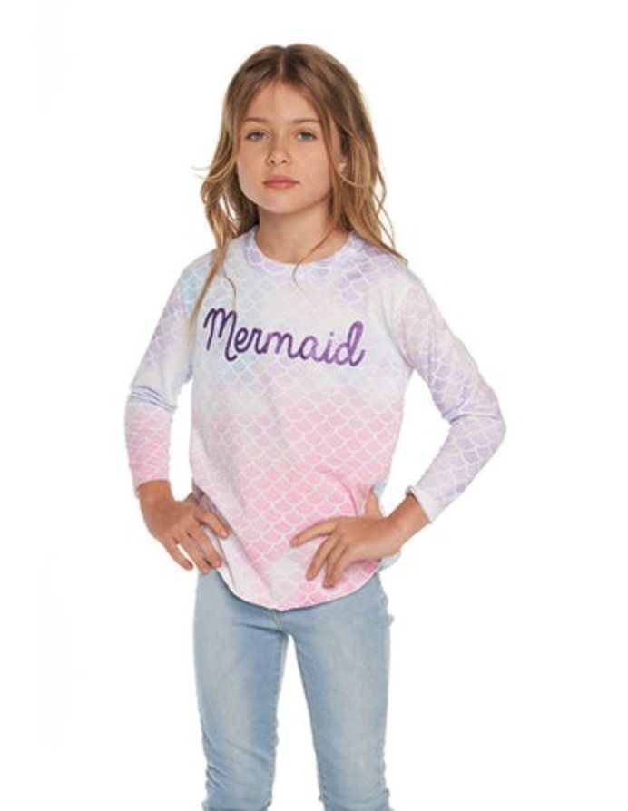 MERMAID SCALES LONG SLEEVE TSHIRT - LONG SLEEVE TOPS