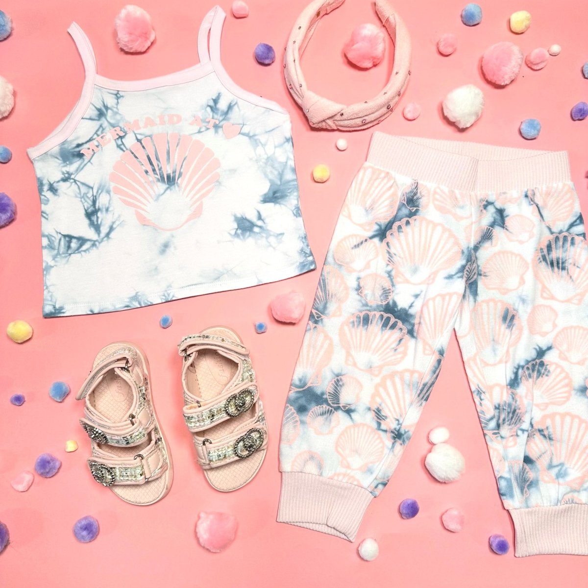 MERMAID SEASHELL TIE DYE TANK TOP - CHASER KIDS