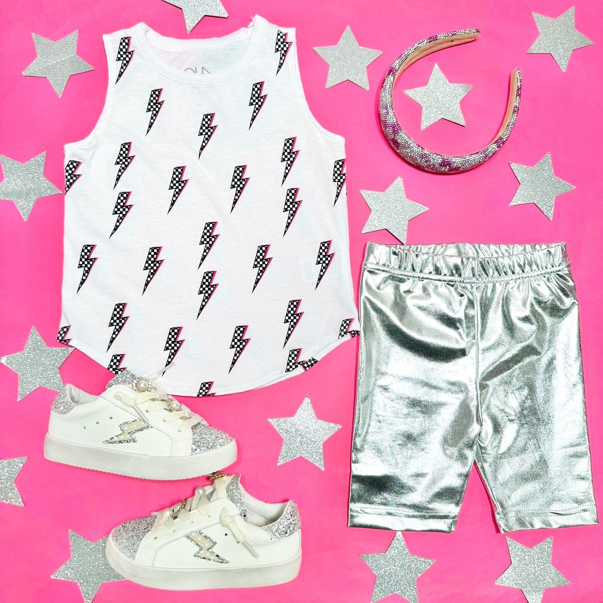 METALLIC BIKER SHORTS - SHORTS