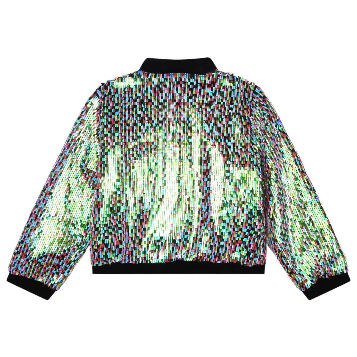 METALLIC SEQUIN VELVET JACKET - JACKETS