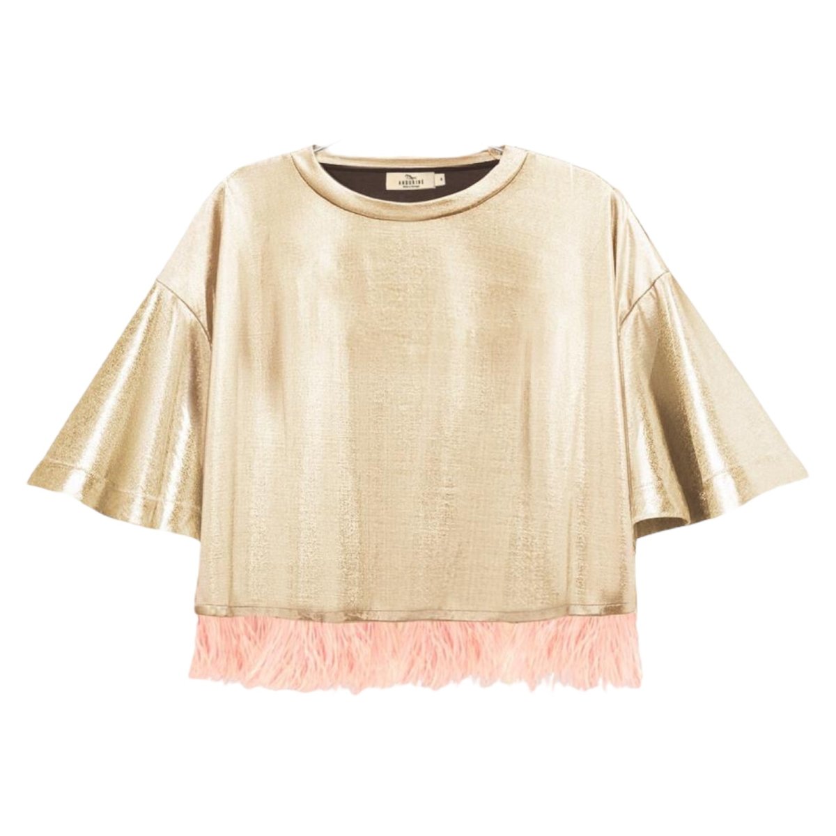 METALLIC TOP W/ FEATHERS (PREORDER) - ANDORINE