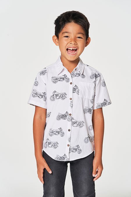 MOTORCYCLE BUTTON DOWN TOP - BUTTON DOWNS