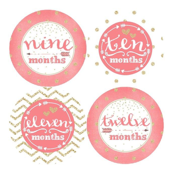 MULTI PATTEREN MONTHLY BABY STICKERS - MONTHLY STICKERS