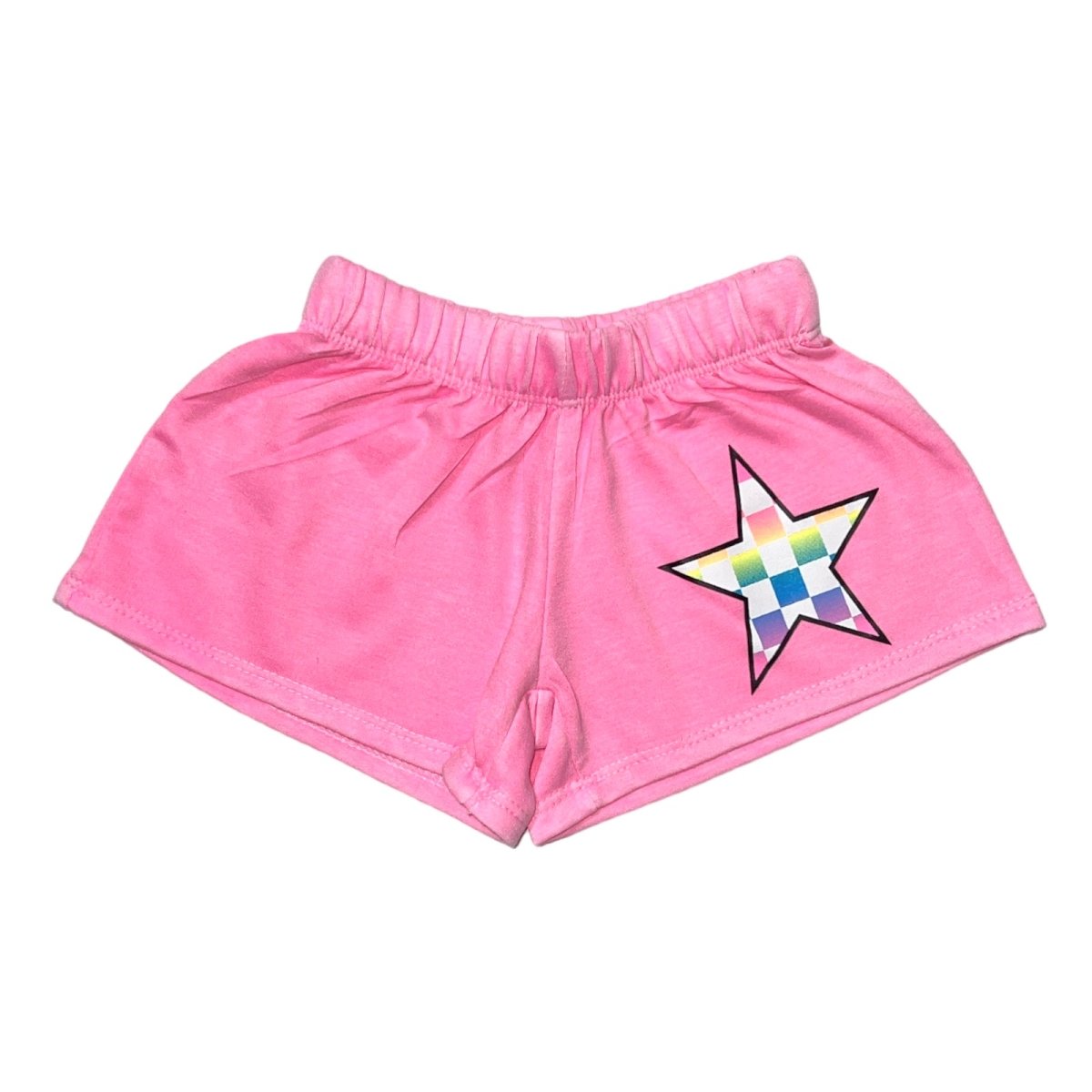 NEON CHECKERED STAR SHORTS - FIREHOUSE