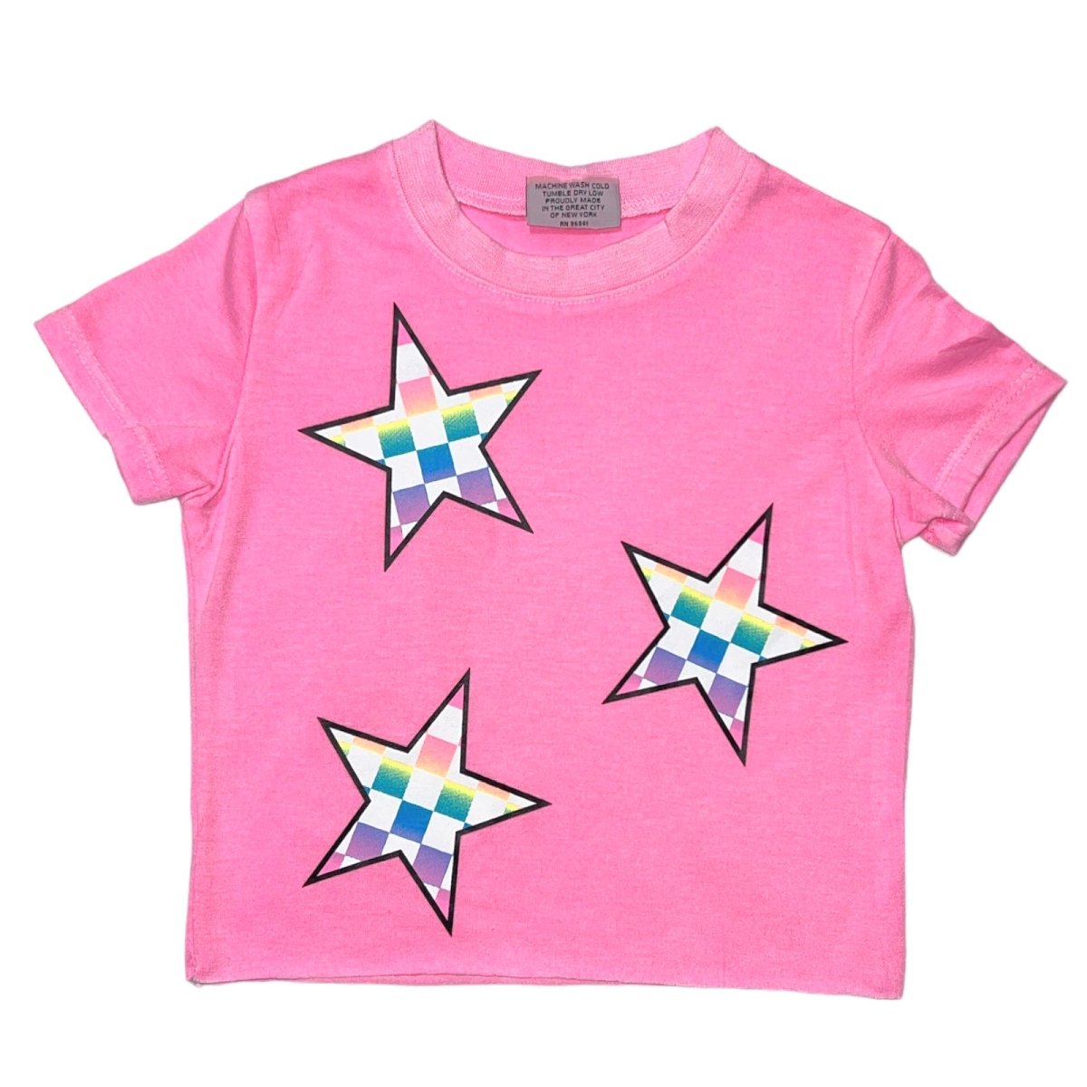 NEON CHECKERED STARS TSHIRT - FIREHOUSE