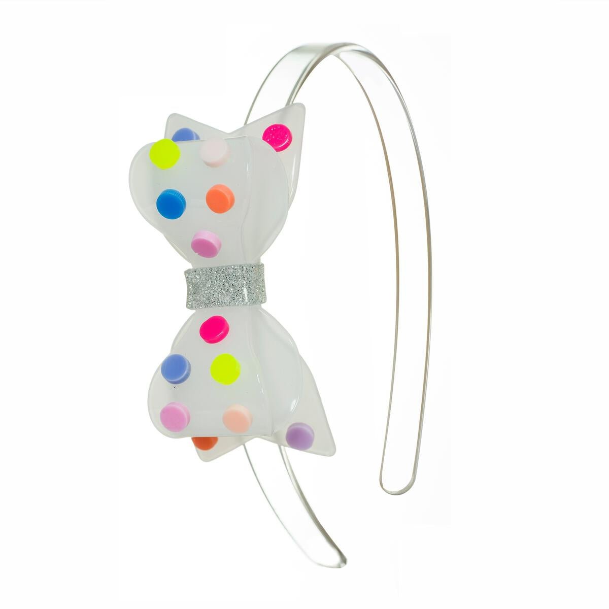 NEON DOT BOW HEADBAND - HEADBANDS