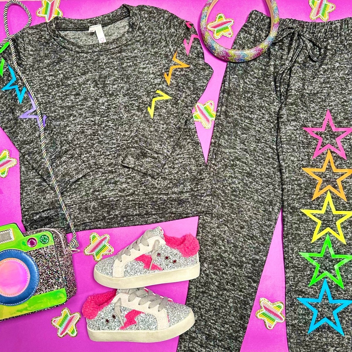 NEON STARS HACCHI SWEATSHIRT - MALIBU SUGAR