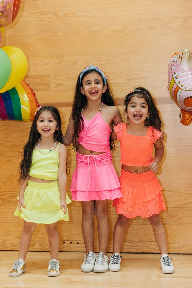 NEON TANK TOP AND RUFFLE SKIRT SET - SET