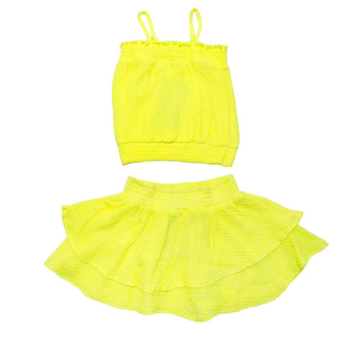 NEON TANK TOP AND RUFFLE SKIRT SET - SET