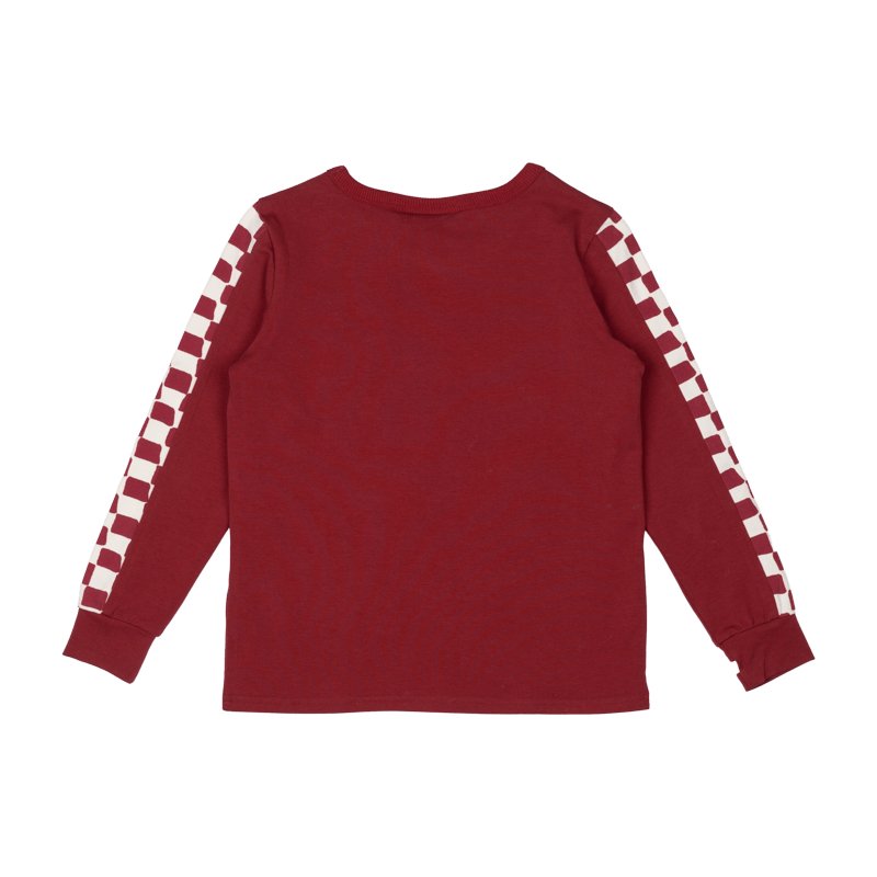 ON YOUR MARKS CHECKERED LONG SLEEVE TSHIRT - LONG SLEEVE TOPS