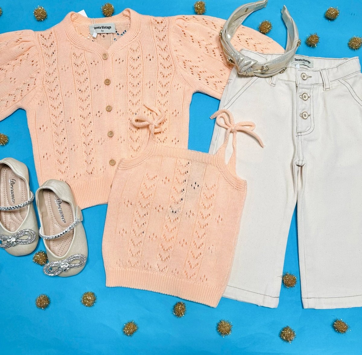 OPEN KNIT PUFF SLEEVE CARDIGAN - CARDIGANS