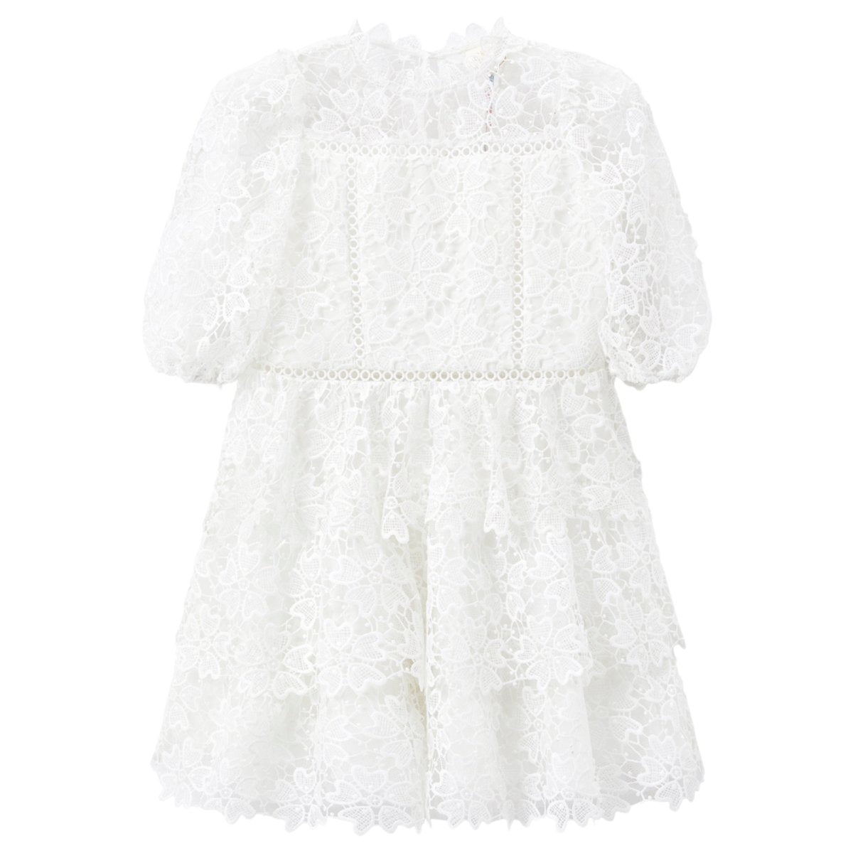 Girls White Lace Applique Dress | Mini Dreamers 4/5 / White Girls White Lace Applique Dress | Mini Dreamers 4/5 / White