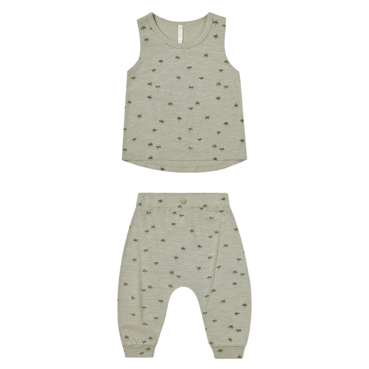 PALM TREES TANK TOP AND SWEATPANTS SET - ROMPERS