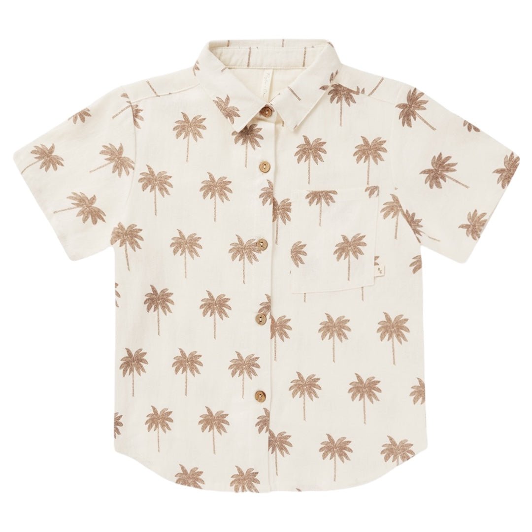 PARADISE PALM TREE BUTTON DOWN TOP - BUTTON DOWNS