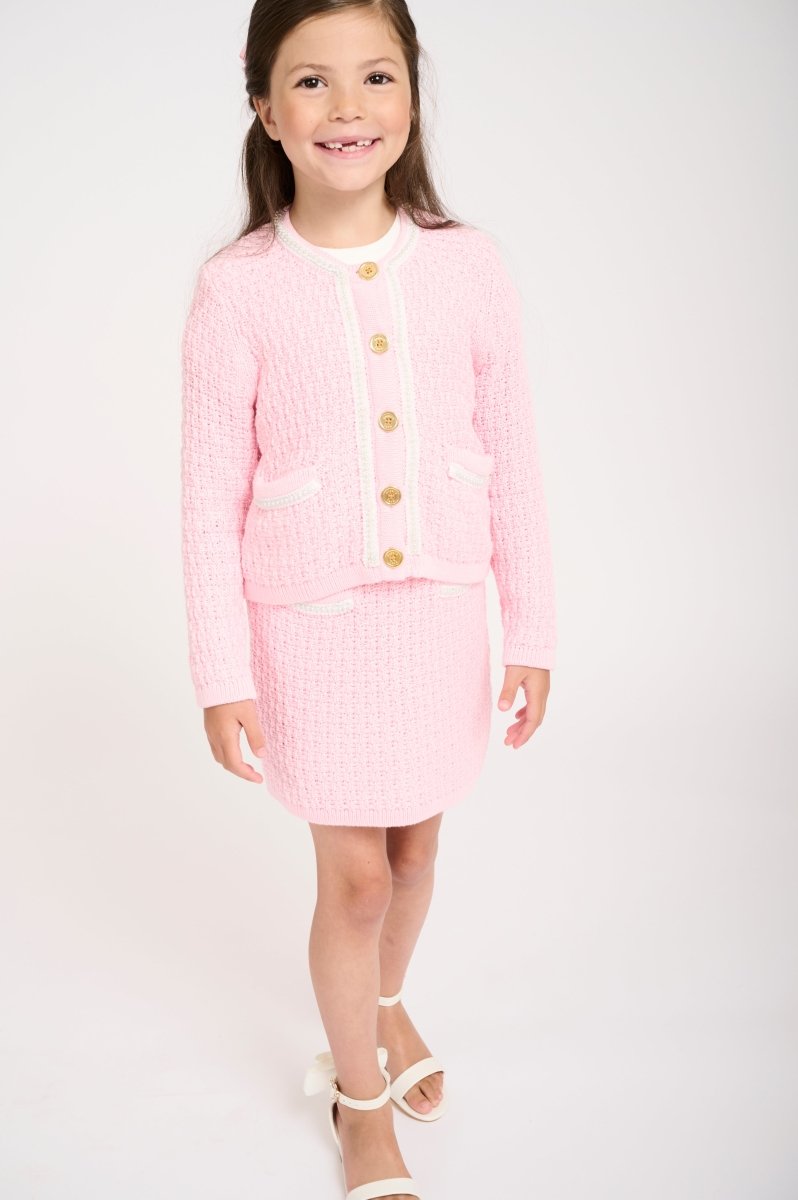 PARIS PEARL TRIM KNITTED SKIRT - SKIRTS