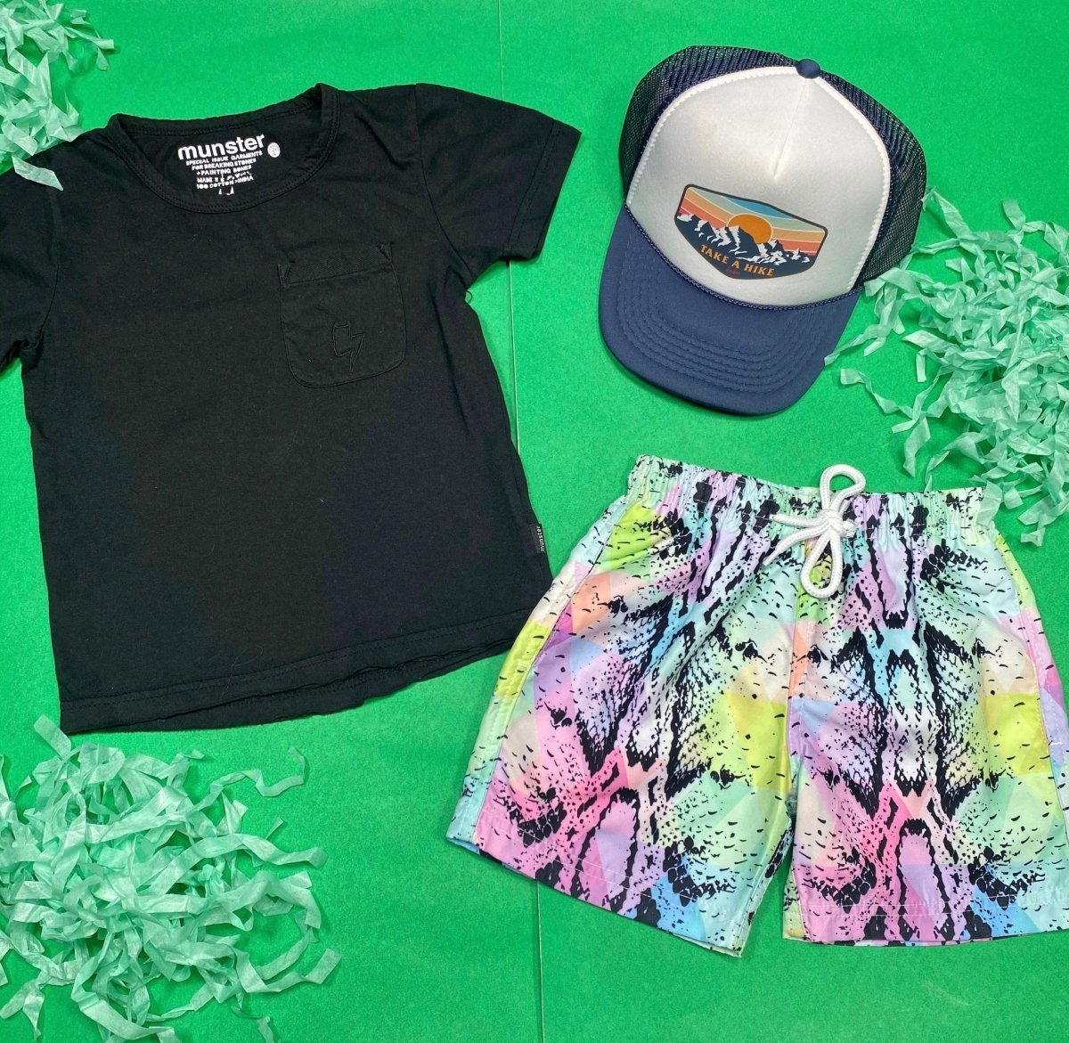 PASTEL TIE DYE SNAKESKIN SWIM TRUNKS - SWIM TRUNKS