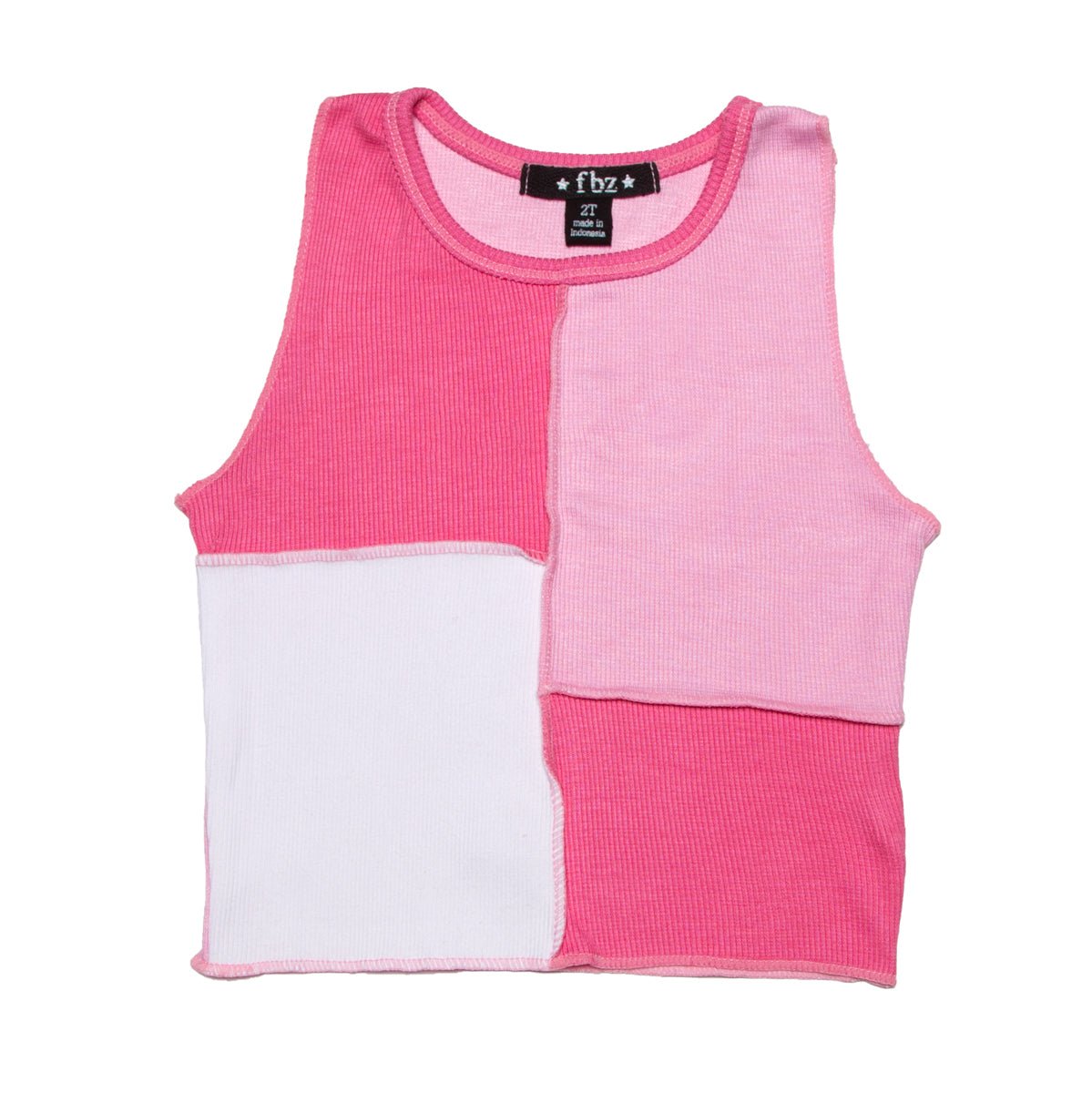 PATCHED RIBBED TANK TOP - TANK TOPS