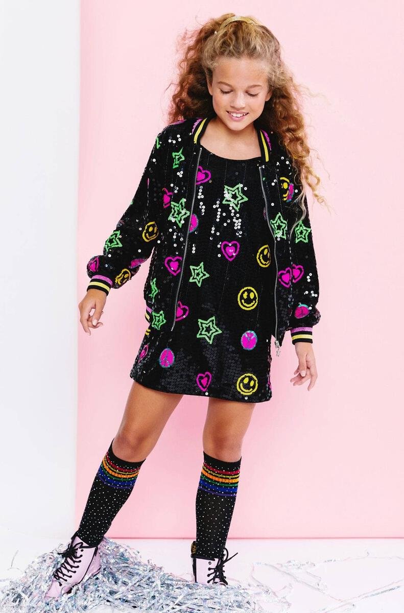 PEACE & LOVE SEQUIN TANK DRESS (PREORDER) - LOLA AND THE BOYS