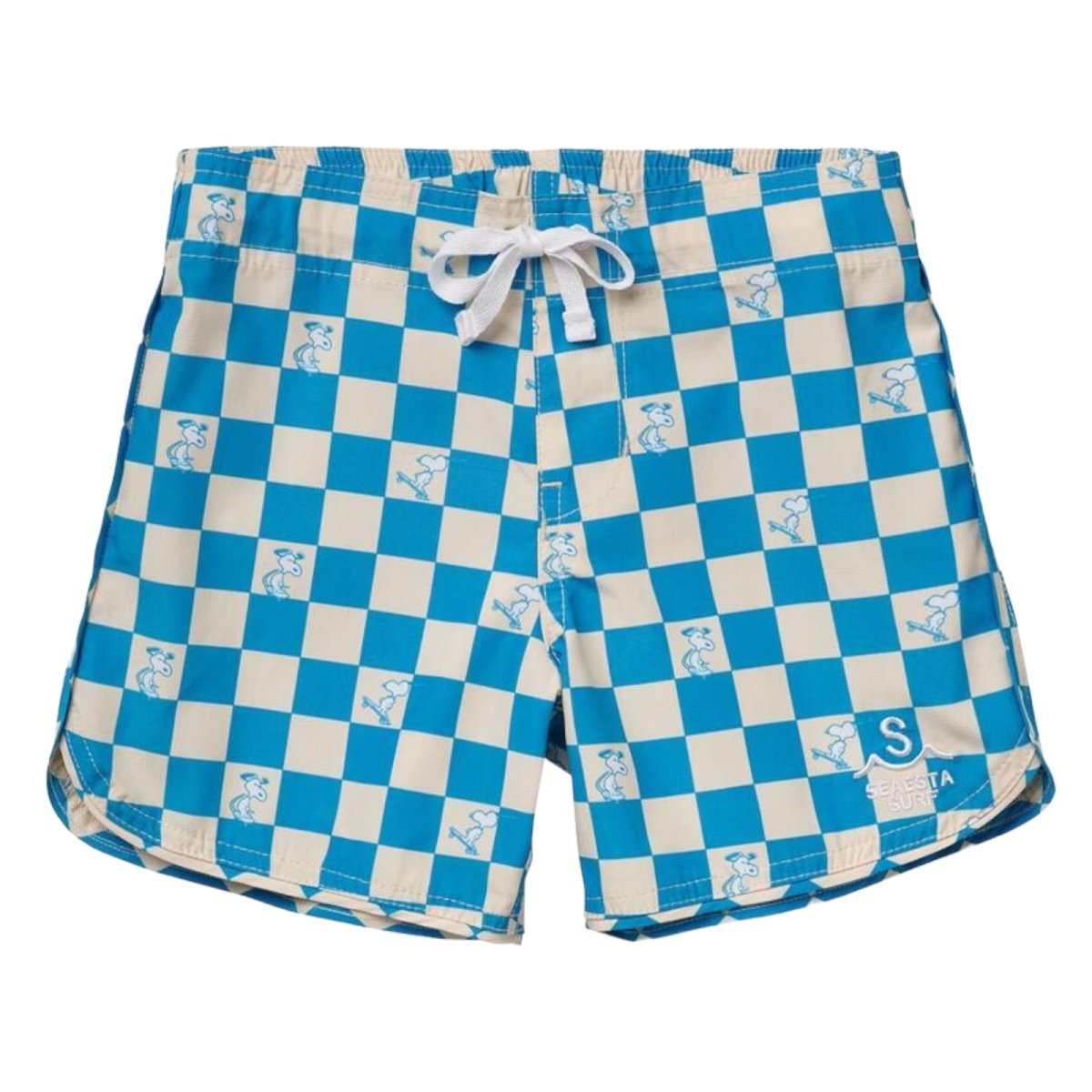 PEANUTS SNOOPY CHECKERED SWIM TRUNKS - SWIM TRUNKS