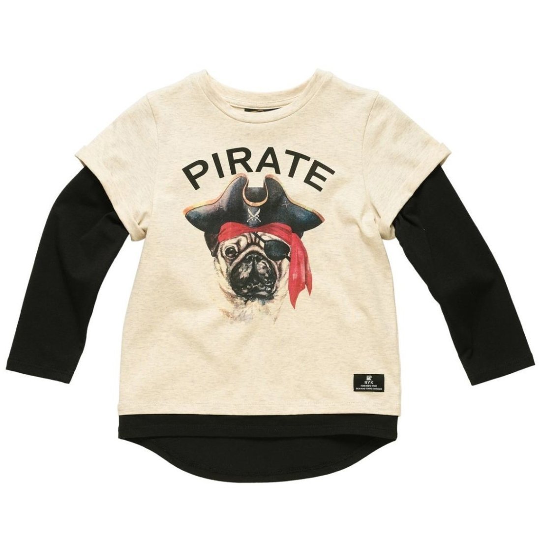 PIRATE PUG LONG SLEEVE TSHIRT - LONG SLEEVE TOPS