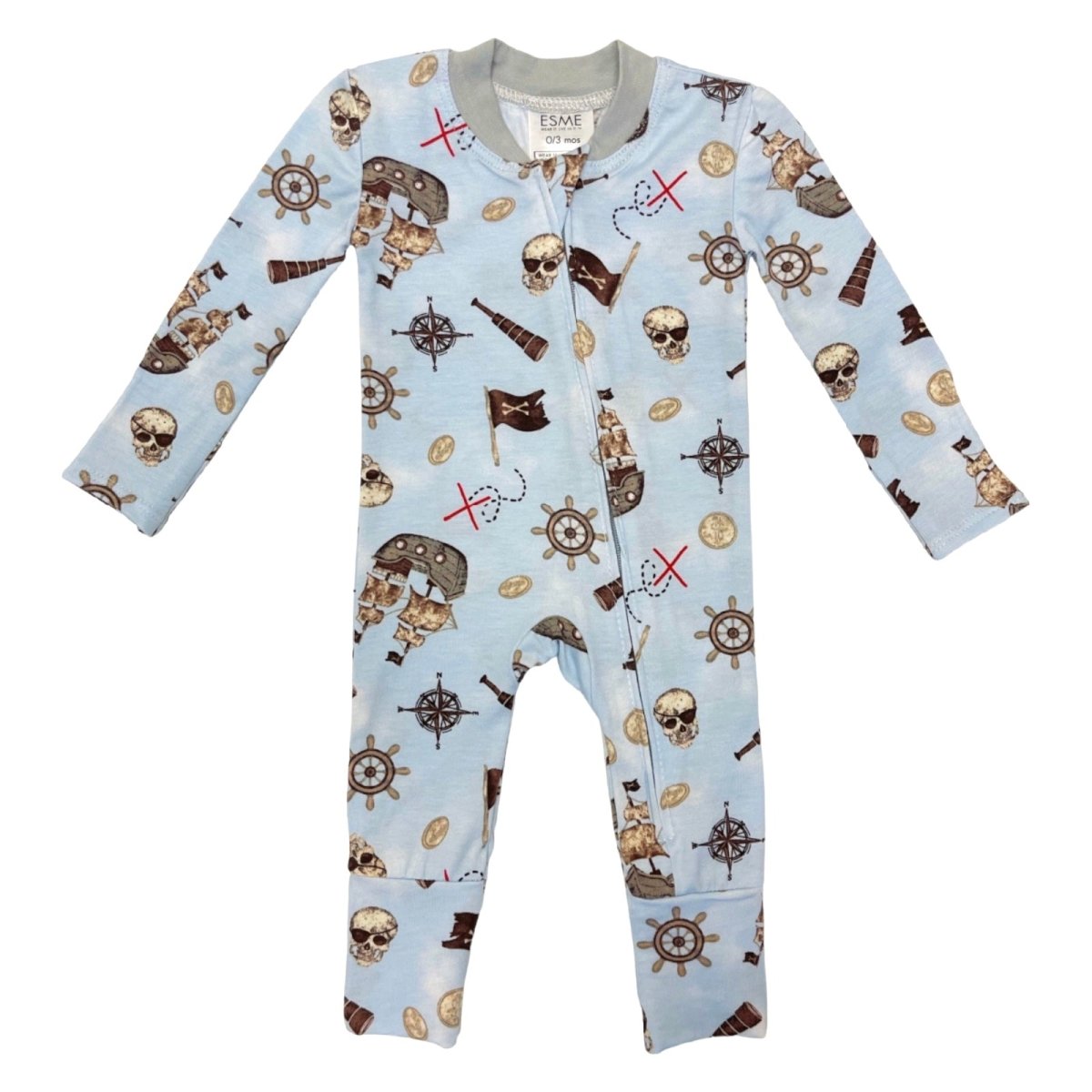 PIRATES ZIP FOOTIE - FOOTIES