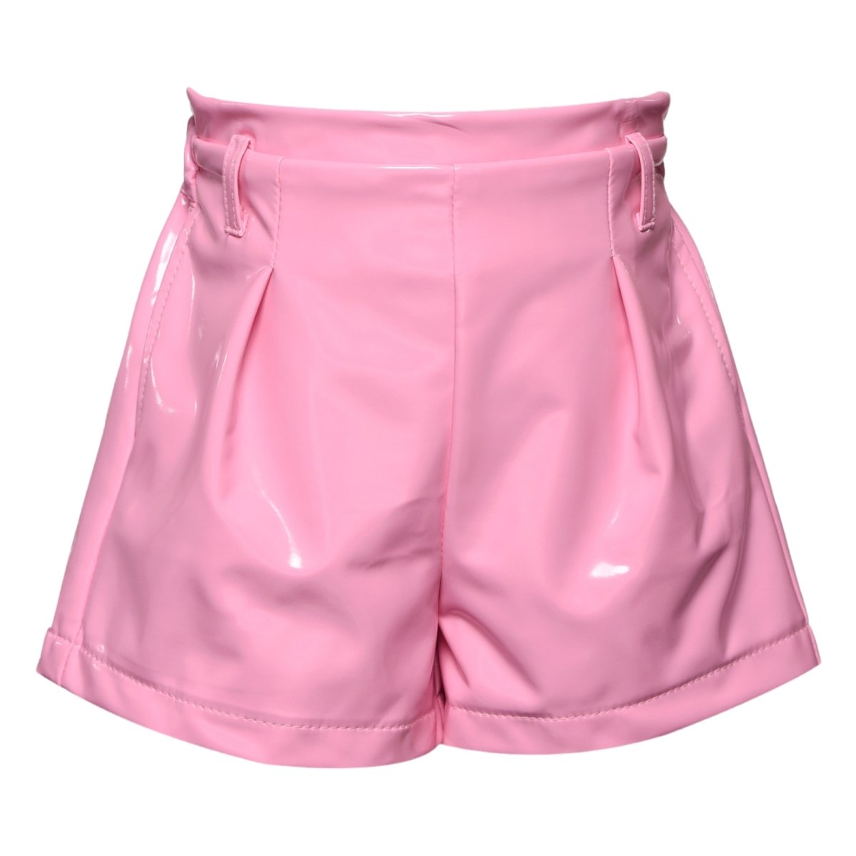 PLEATED PLEATHER SHORTS - SHORTS