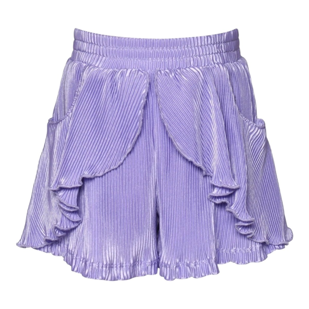 PLEATED RUFFLE SHORTS - SHORTS