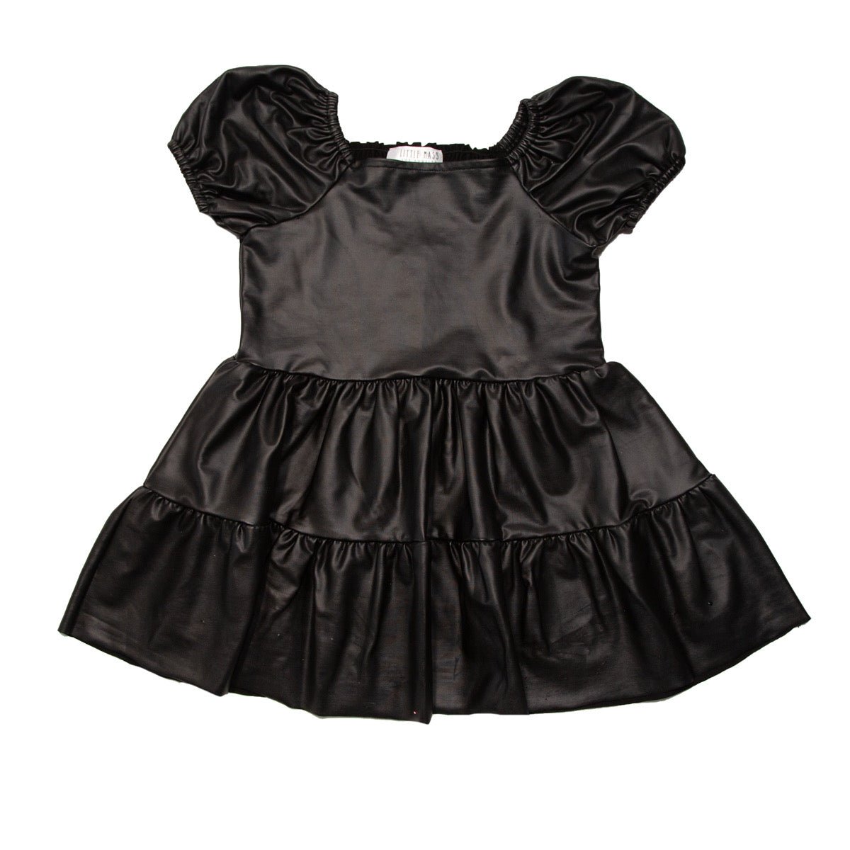 PLEATHER PUFF SHOULDER RUFFLE DRESS by LITTLE MASS | Kids Fashion PLEATHER PUFF SHOULDER RUFFLE DRESS by LITTLE MASS | Kids Fashion