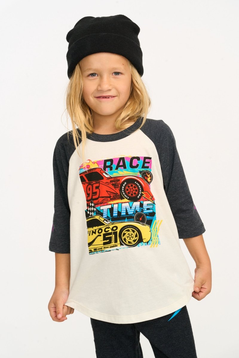 RACE CAR TIME LONG SLEEVE RAGLAN TSHIRT (PREORDER) - CHASER KIDS