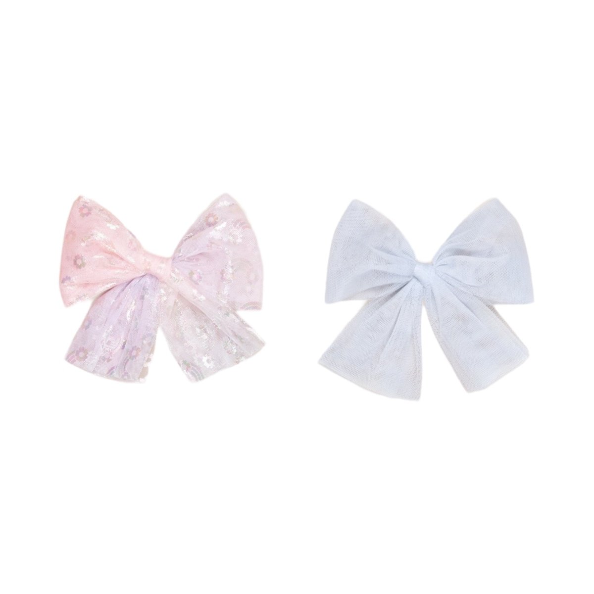 RAINBOW BOW TULLE 2 PACK CLIPS - HUXBABY
