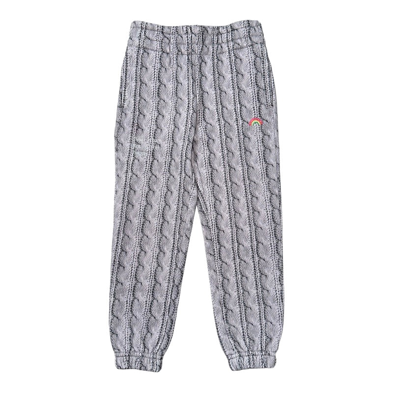 RAINBOW CABLE KNIT PRINT SWEATPANTS - TEREZ