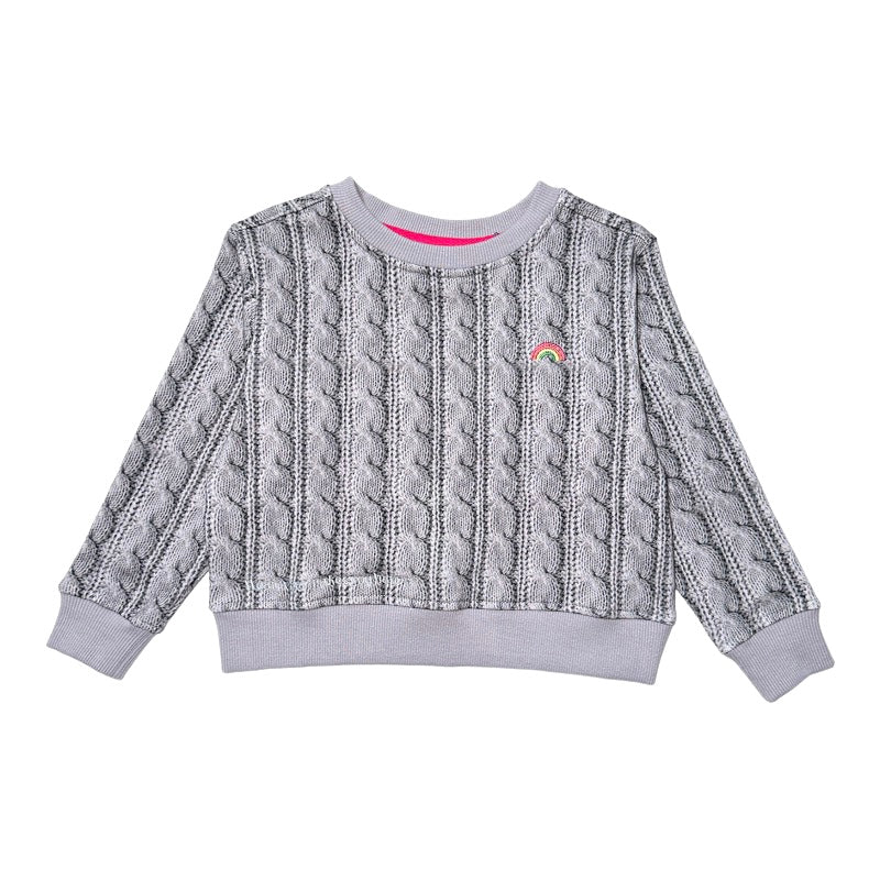 RAINBOW CABLE KNIT PRINT SWEATSHIRT - TEREZ