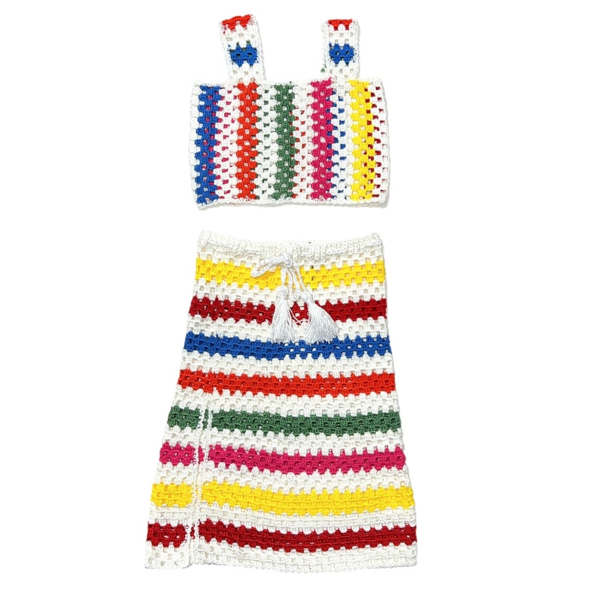RAINBOW CROCHET TANK AND SKIRT SET - SET