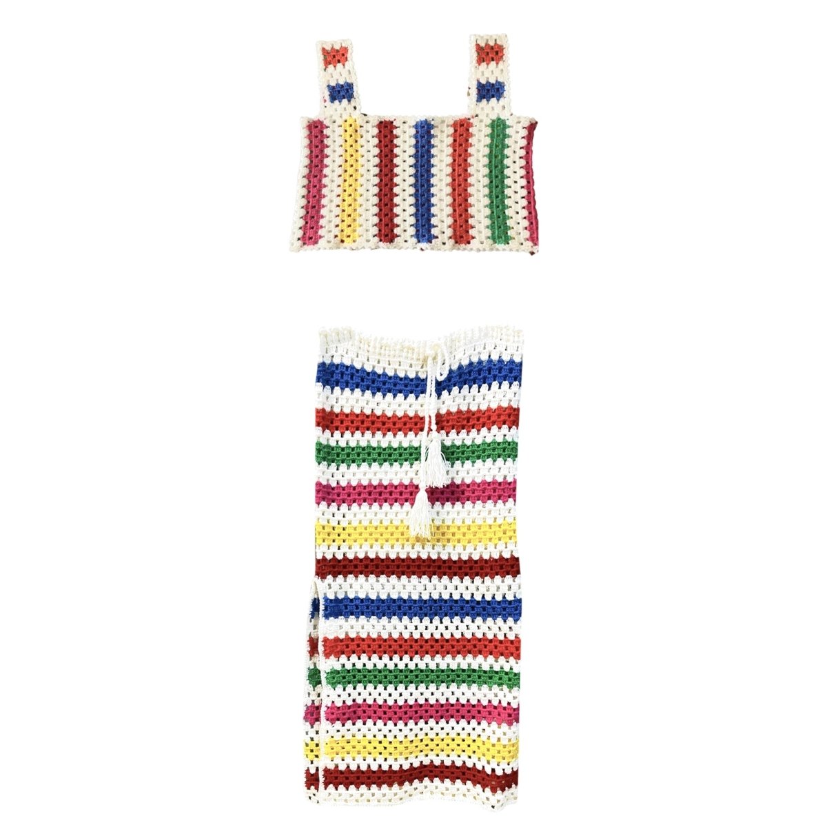 RAINBOW CROCHET TANK AND SKIRT SET - SET