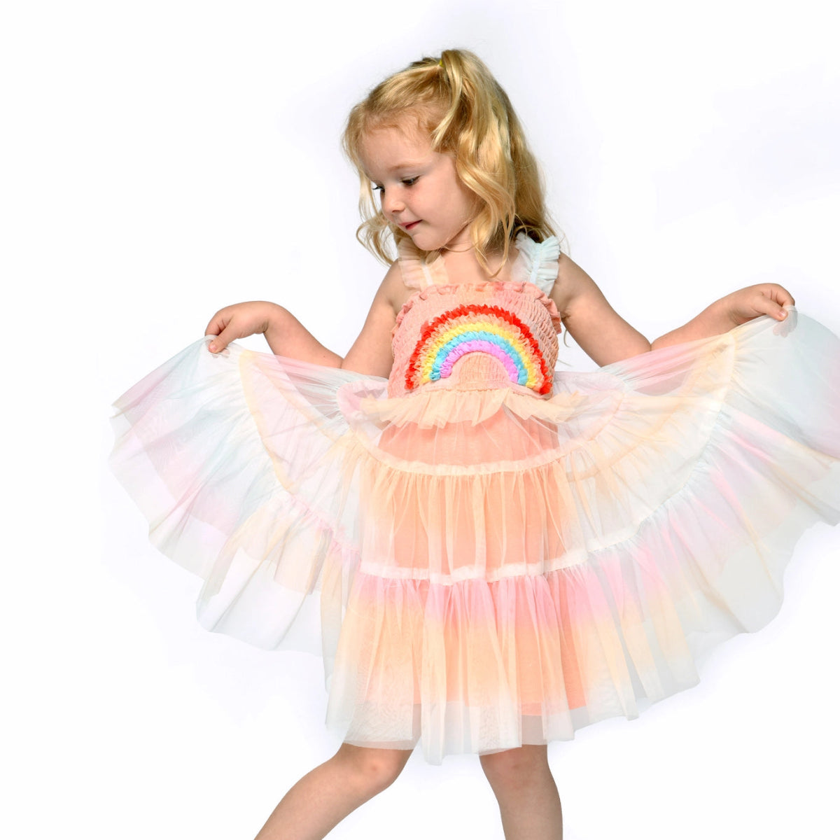 RAINBOW MESH DRESS (PREORDER) - SARA SARA
