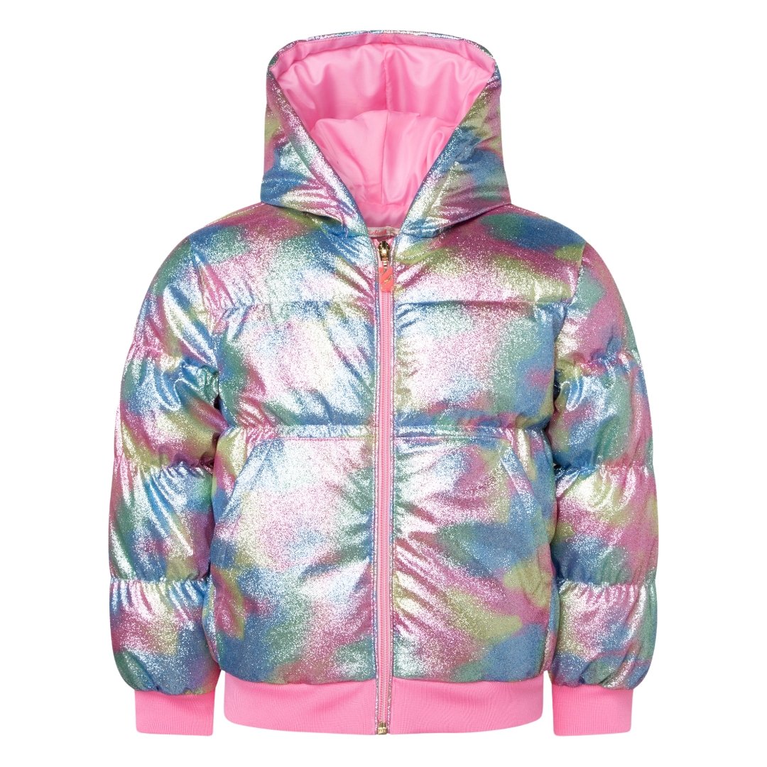 RAINBOW METALLIC SHINY PUFFER JACKET - JACKETS