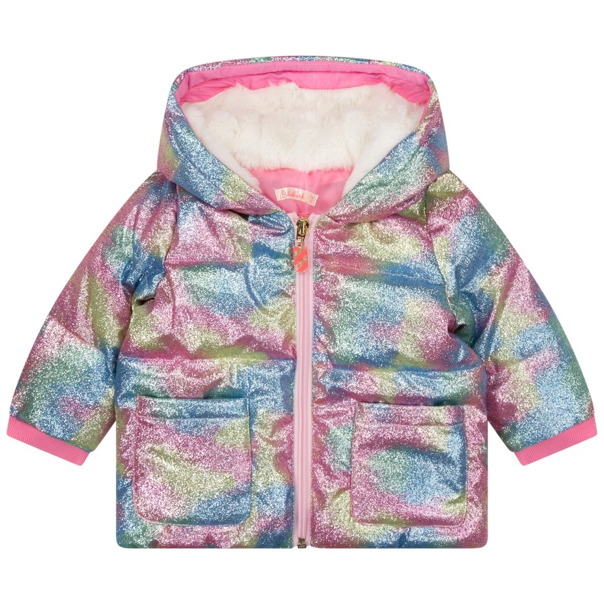 RAINBOW METALLIC SHINY PUFFER JACKET - JACKETS