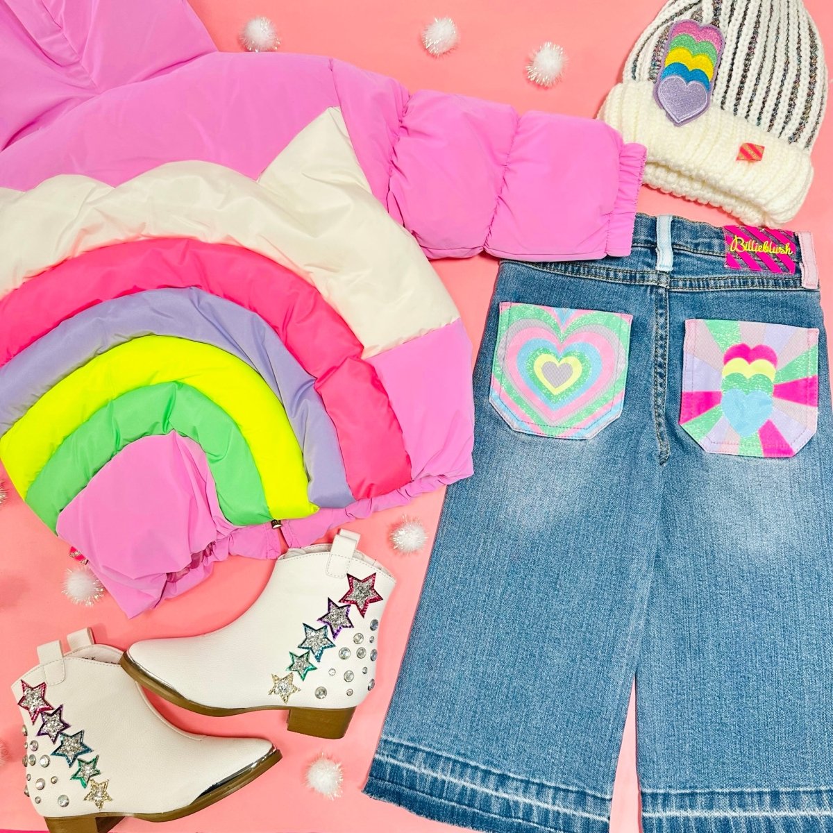 RAINBOW POCKET DENIM PANTS - BILLIEBLUSH
