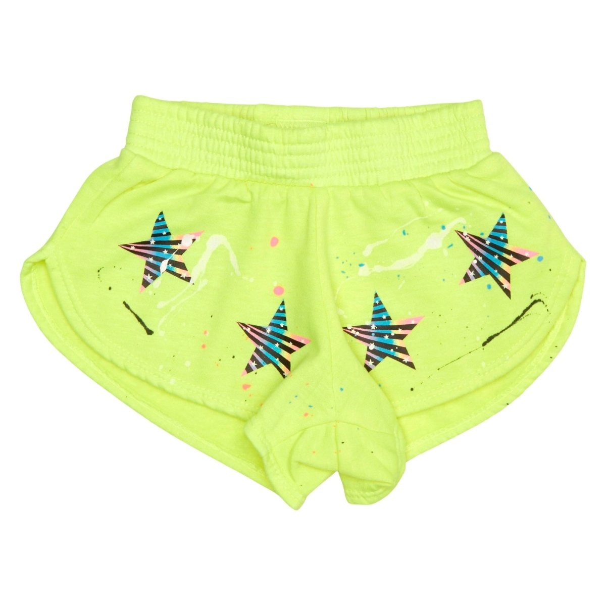 RAINBOW STARS PAINT SPLATTER NEON SHORTS - FIREHOUSE