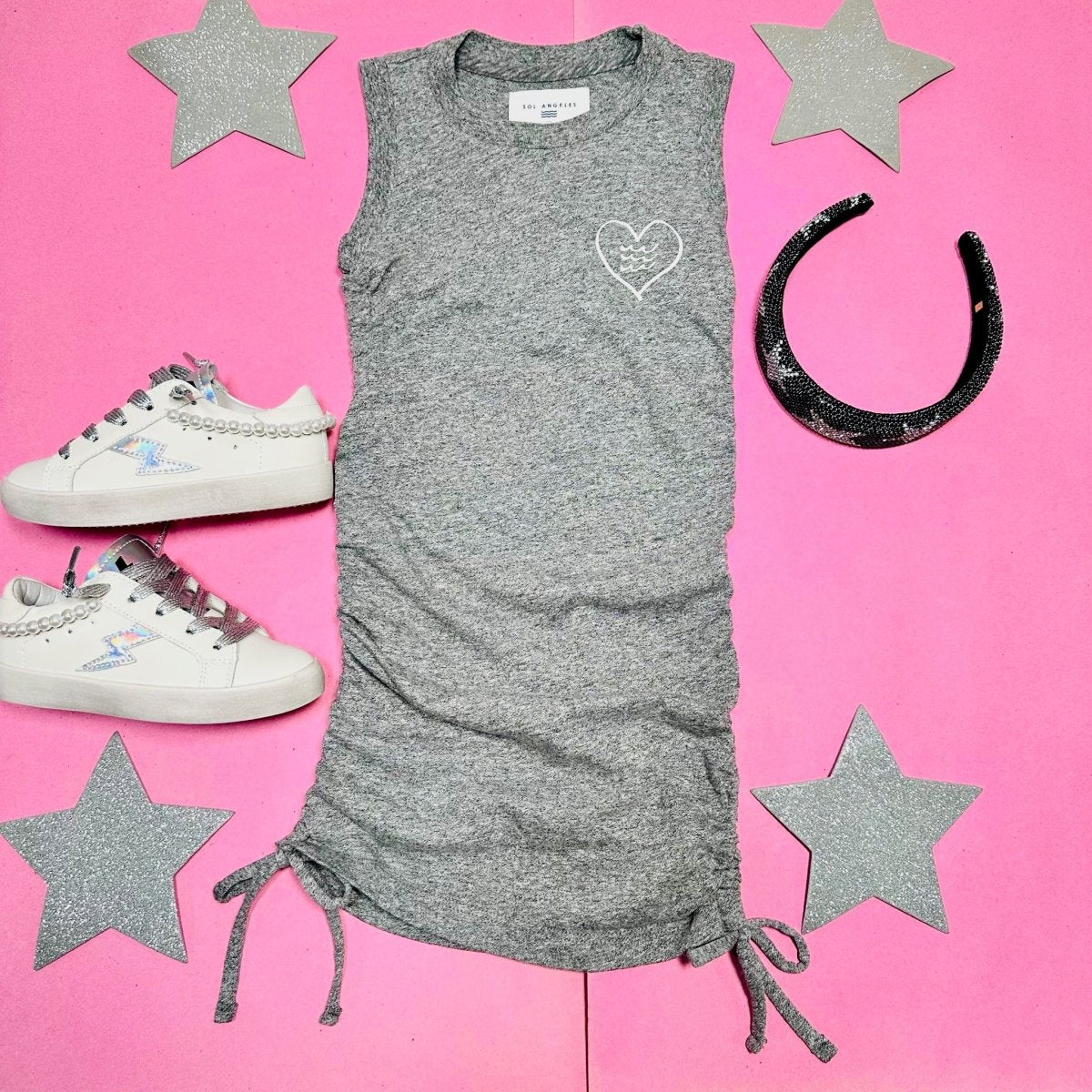 RUCHED TIE DRESS - DRESSES