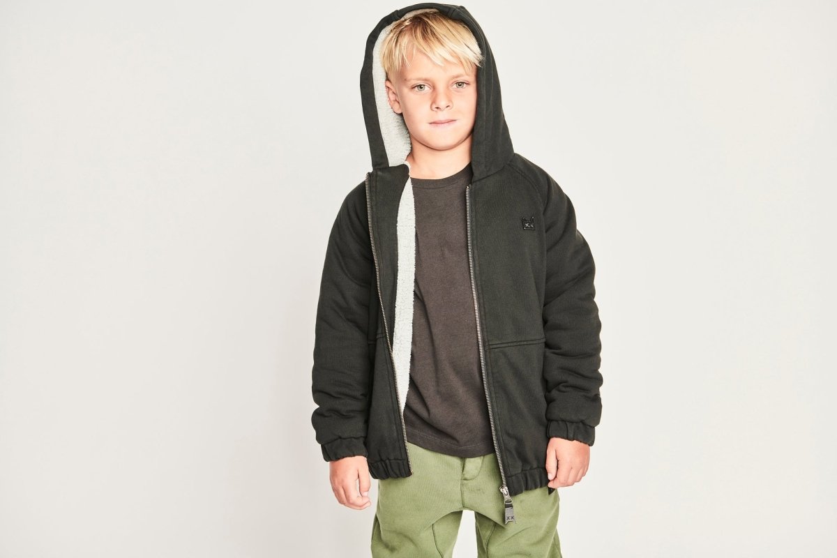 RUGGED SHERPA ZIP UP HOODIE JACKET - HOODIES
