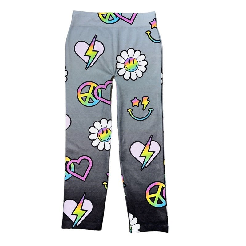 SCATTERED ICONS LEGGINGS - MALIBU SUGAR