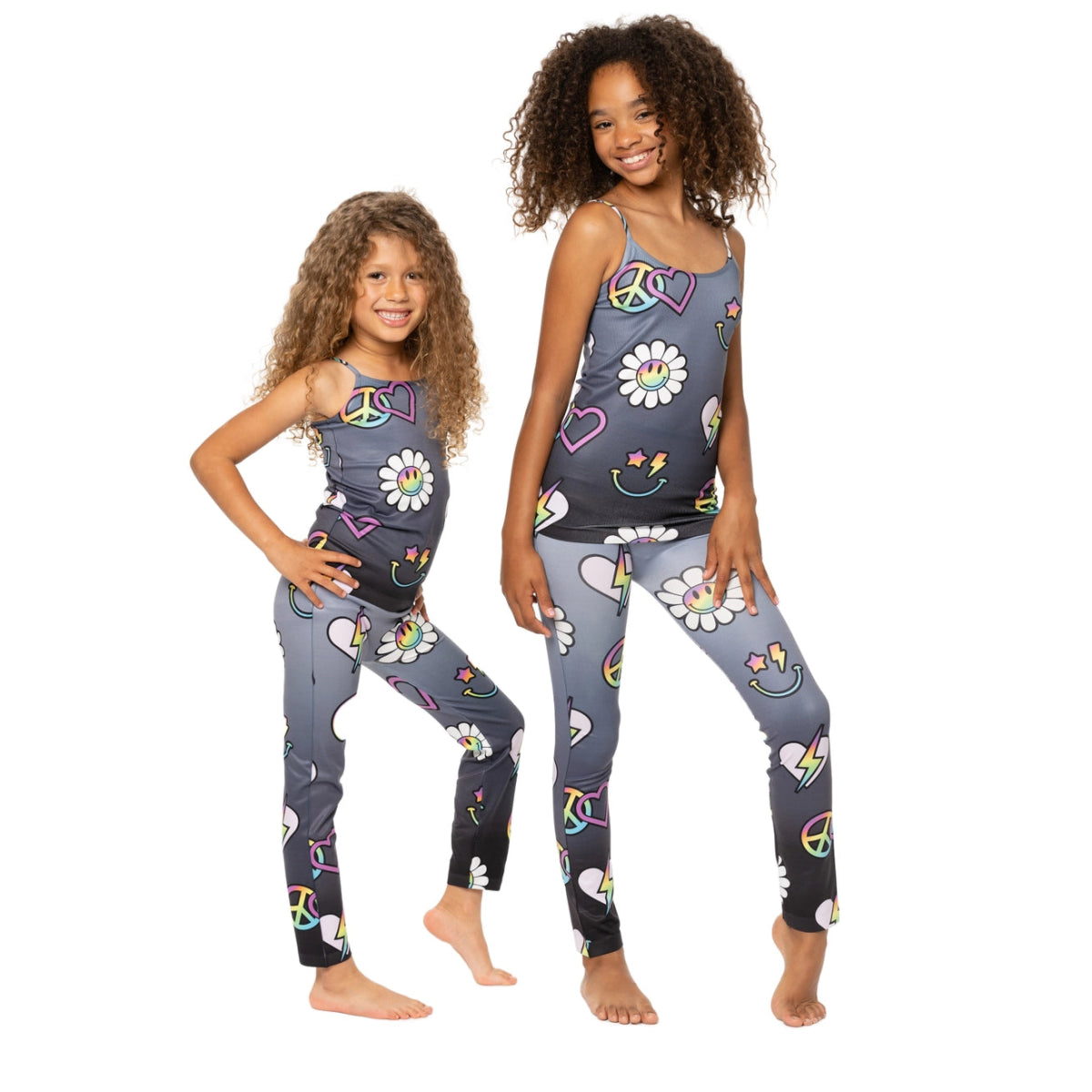 SCATTERED ICONS LEGGINGS - MALIBU SUGAR