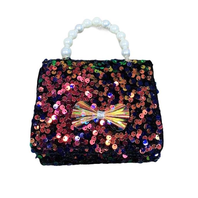 SEQUIN BOW PEARL PURSE - PURSES